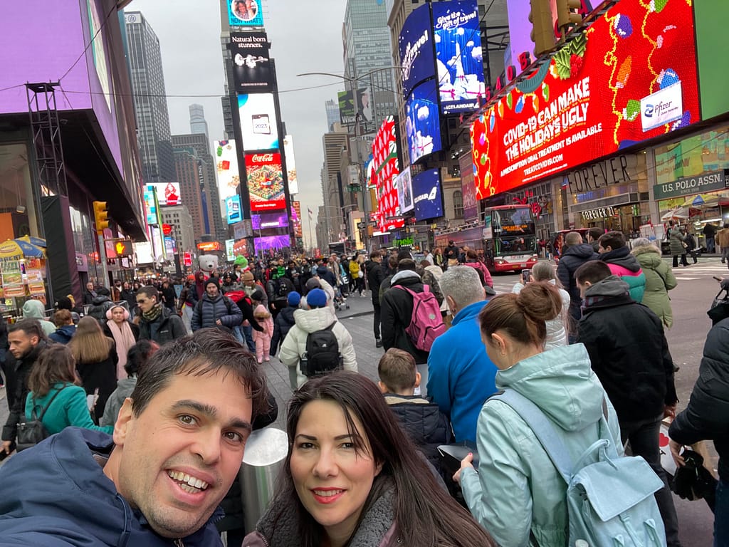 New York'ta Noel doneminde Time Square