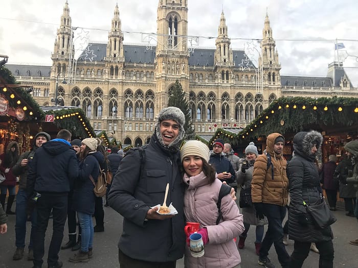 Noel Arifesinde Viyana Rathaus Rathaus noel pazarı